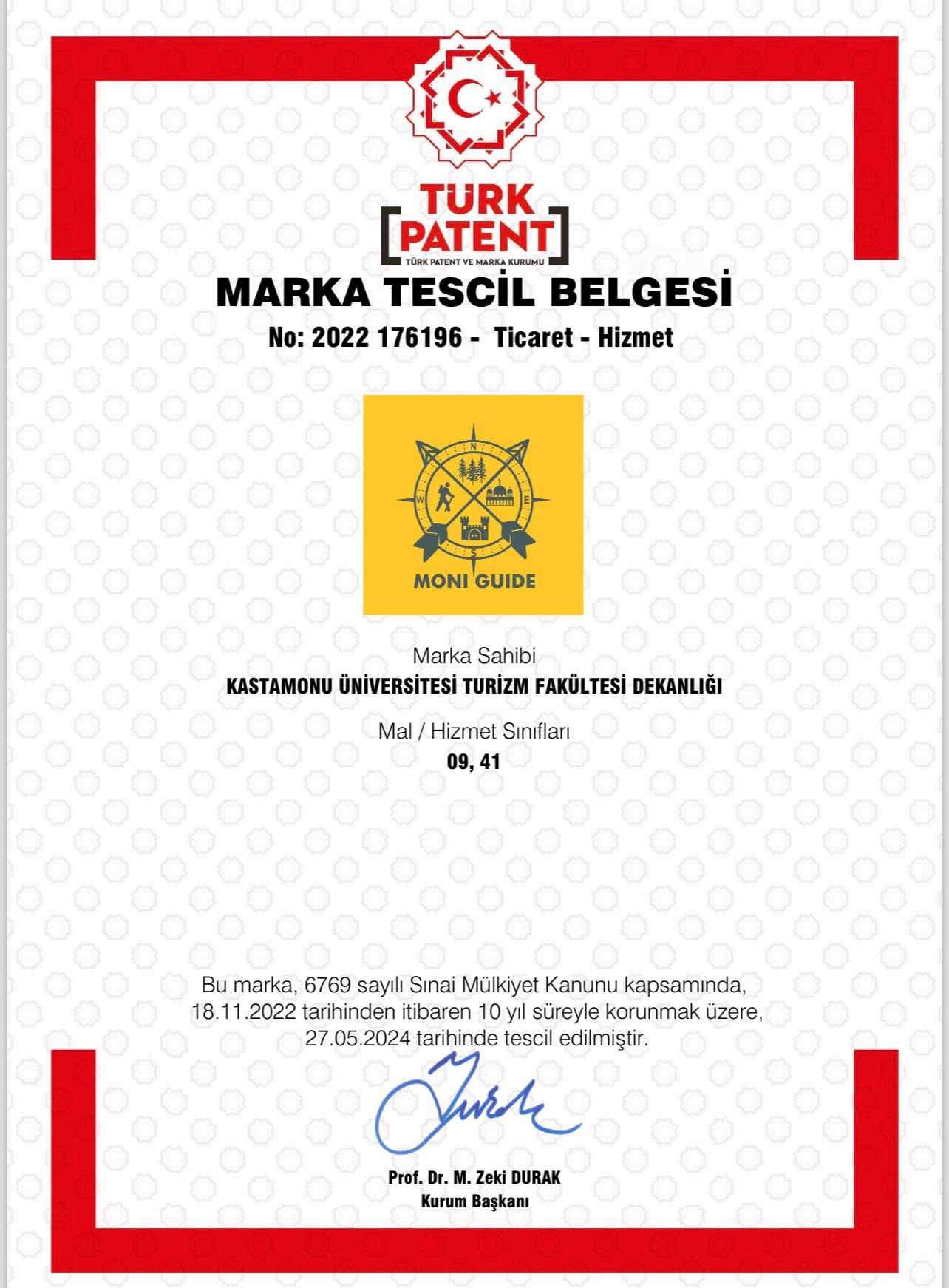 Turizm Fakültesi İlk Patent ve Tescilini Aldı!!